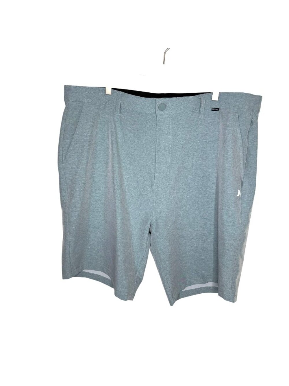 Hurley Men's Light Gray Space Dye Hybrid Walk Shorts, 9" Inseam, Size 40
